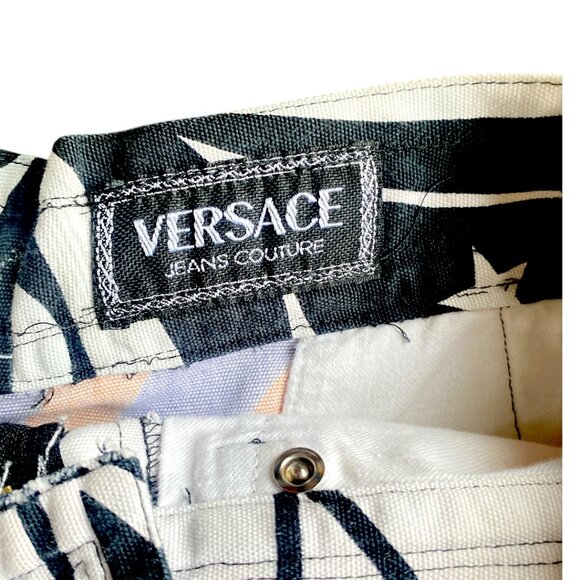 Versace Vintage 80's 90's NY Big City Statue Liberty RARE Versace Jean Skirt XS - Picture 11 of 15